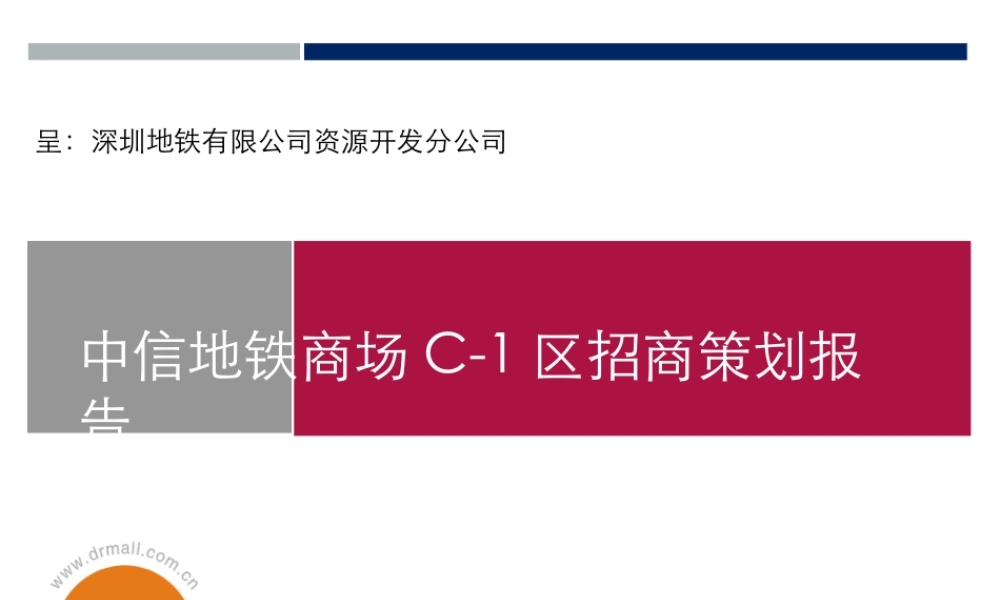 世联_深圳中信地铁商场C-1区招商策划报告_50PPT