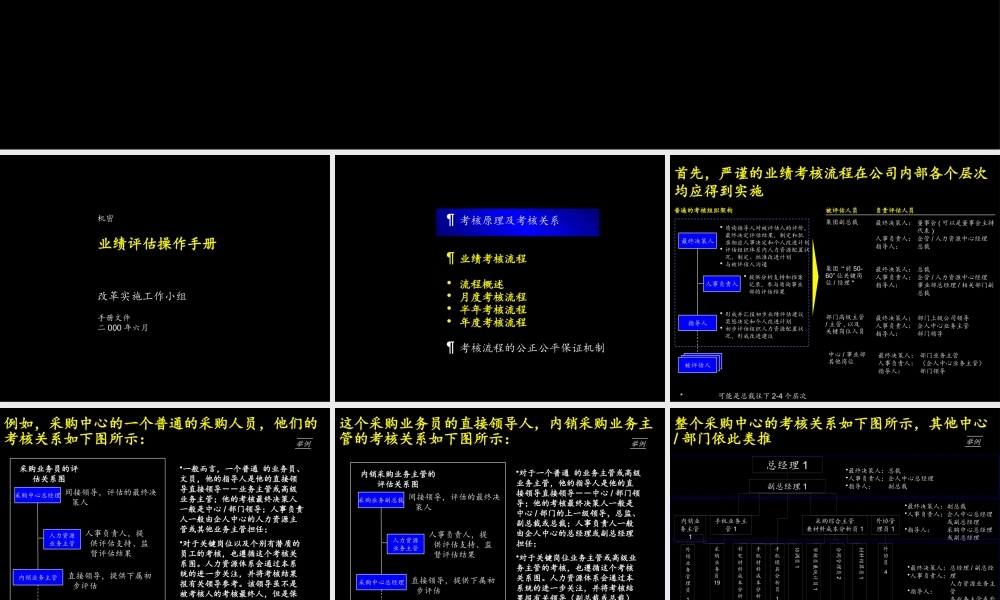 ××公司业绩评估操作手册