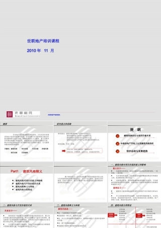 世联_有关所有住宅产品的建筑风格研究培训_90PPT