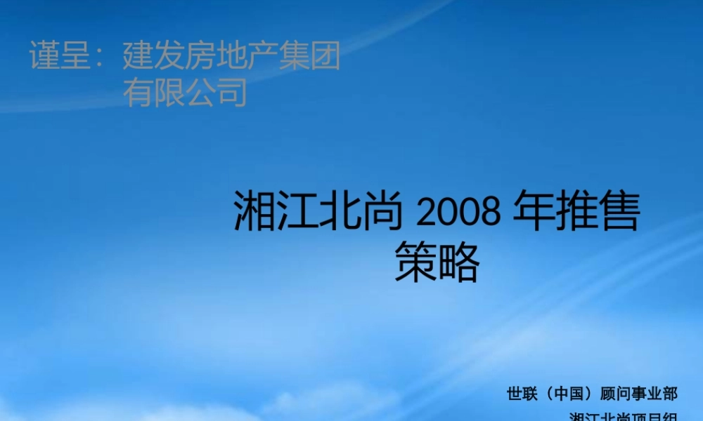 世联_长沙湘江北尚推售策略_64PPT