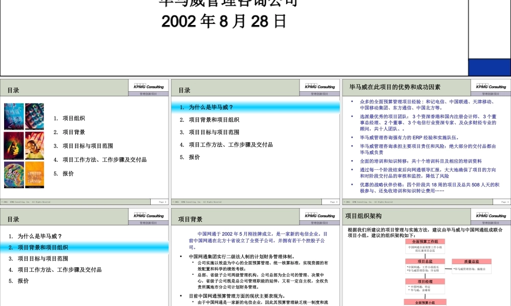 ××集团公司全面预算管理体系实施项目建议书（PPT 49页）