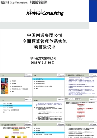 ××集团公司全面预算管理体系实施项目建议书（PPT49页）