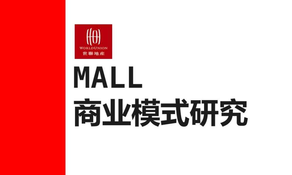 世联-MALL商业模式研究111页
