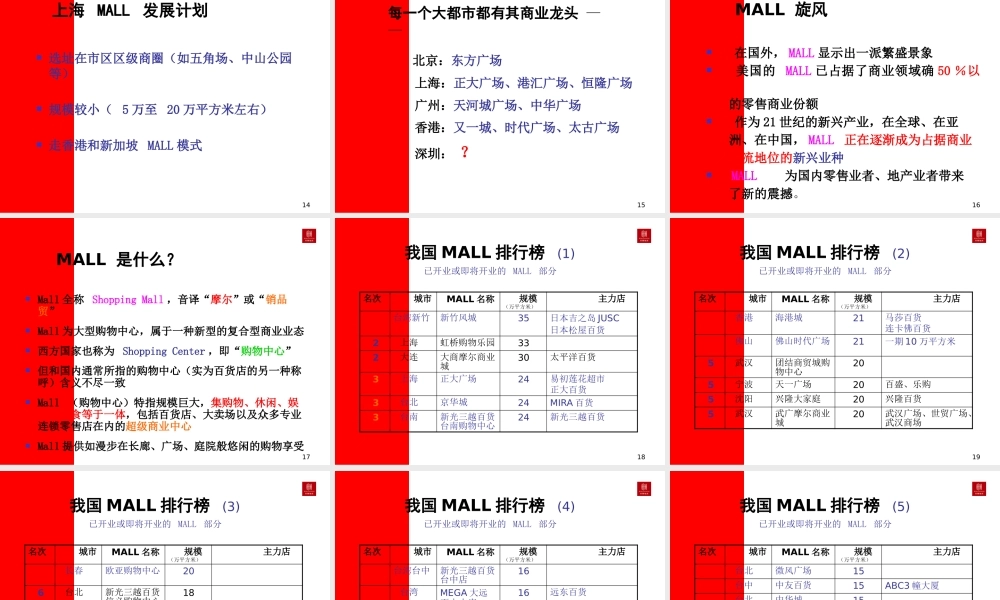 世联-MALL商业模式研究111页