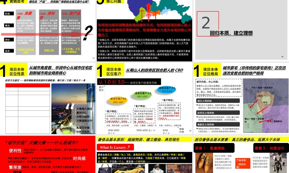 世联XXXX合肥华润凯旋门项目营销投标报告