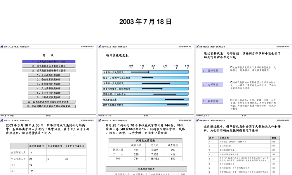 ××集团全面诊断咨询项目报告