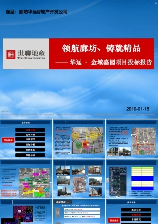 世联XXXX年01月15日廊坊华远·金域嘉园项目投标报告