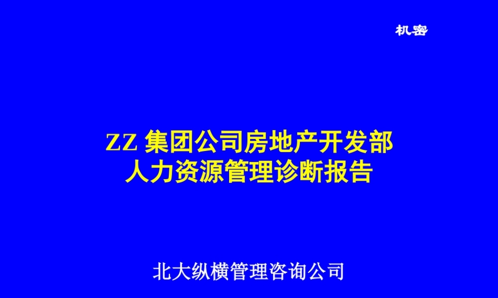 ××集团人力资源管理诊断报告