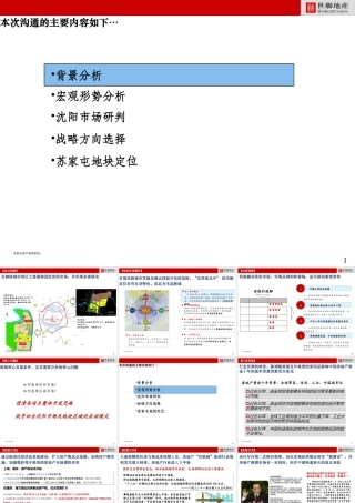 世联XXXX年5月沈阳沈北苏家屯项目定位及发展策略研究125P