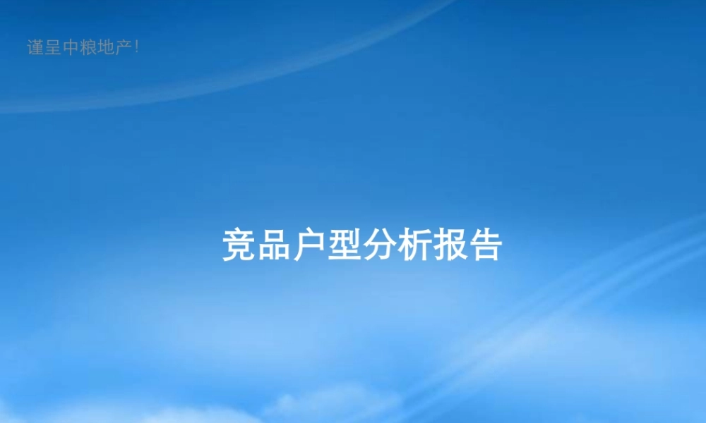 世联XXXX年成都中粮·香榭丽都项目竞品户型分析报告
