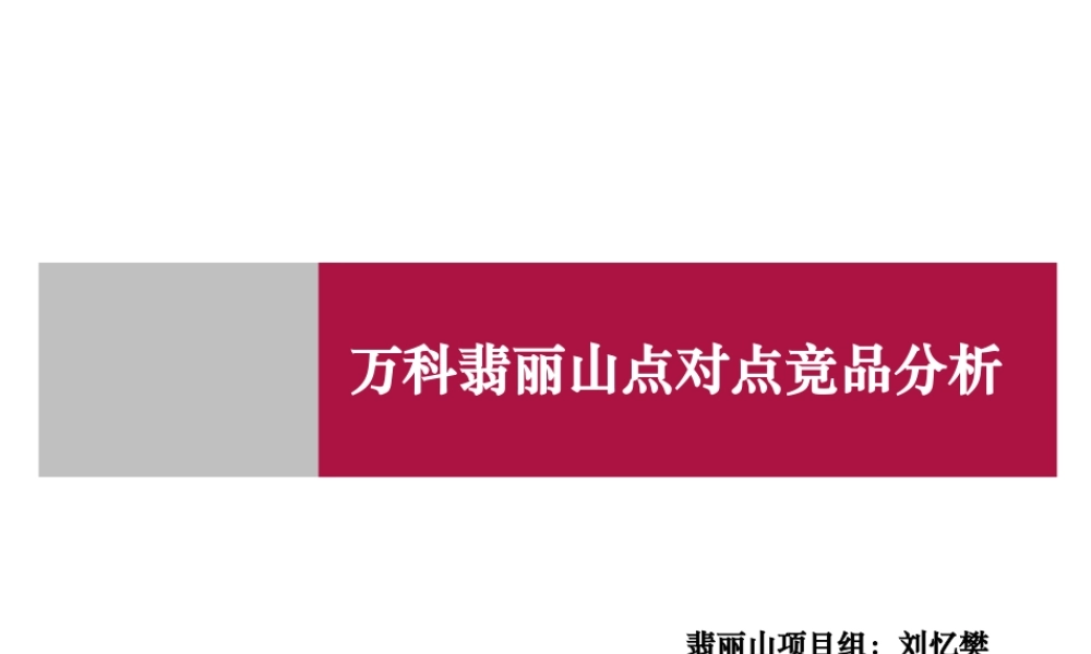 世联XXXX年东莞某地产翡丽山点对点竞品分析