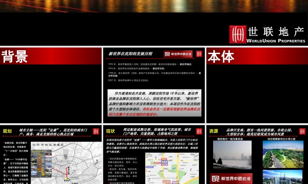 世联XXXX年沈阳新世界会展中心项目投标报告
