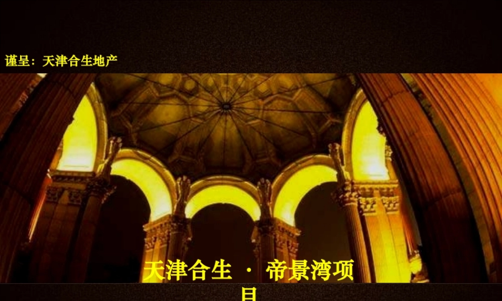 世联XXXX年天津合生·帝景湾项目营销投标报告