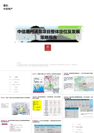 世联XXXX年中信惠州汤泉项目整体定位及发展策略报告