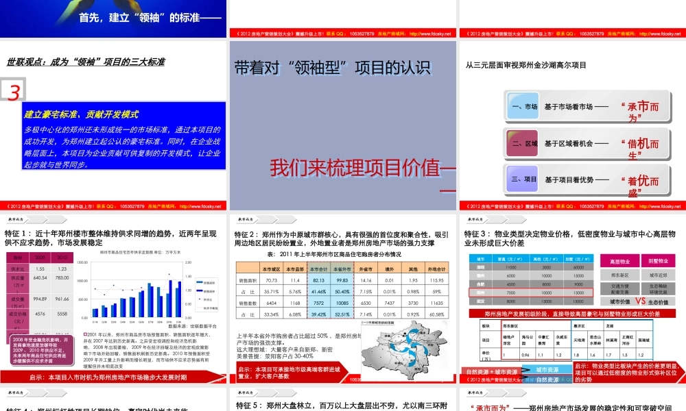 世联XXXX郑州金沙湖高尔夫项目整体定位与发展战略