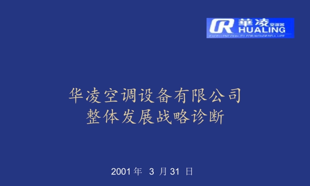 ××空调设备有限公司整体发展战略诊断(ppt50)