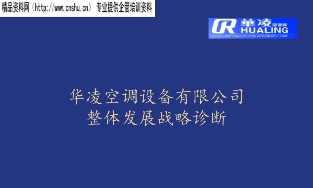 ××空调设备有限公司整体发展战略诊断（PPT50页）