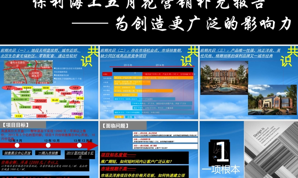 世联XXXX郑州某地产海上五月花营销补充报告