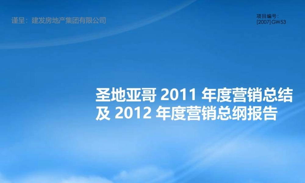 世联X年厦门圣地亚哥XX年度营销总结及X年度营