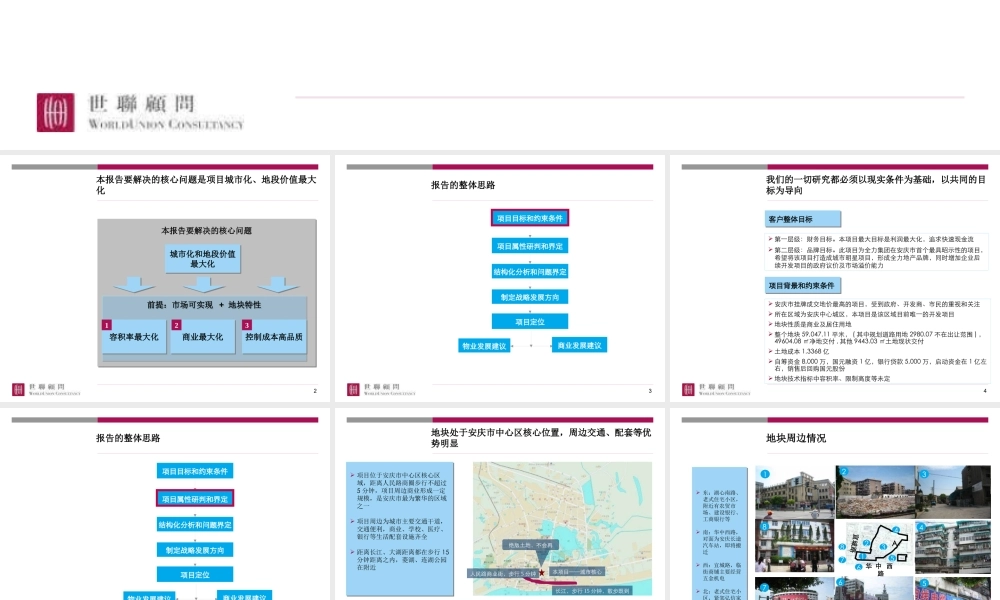 世联-安庆全力时代置业玻璃厂项目整体战略定位与物业发展建议-175PPT