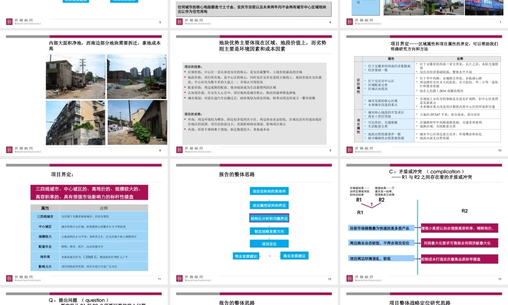 世联-安庆全力时代置业玻璃厂项目整体战略定位与物业发展建议-175PPT