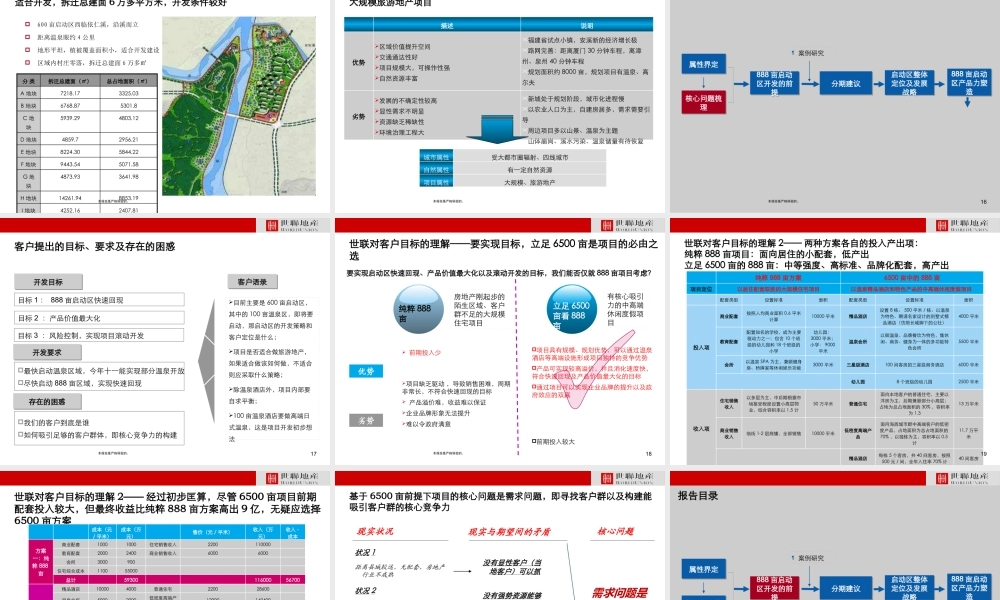 世联安溪连捷温泉项目发展战略课件