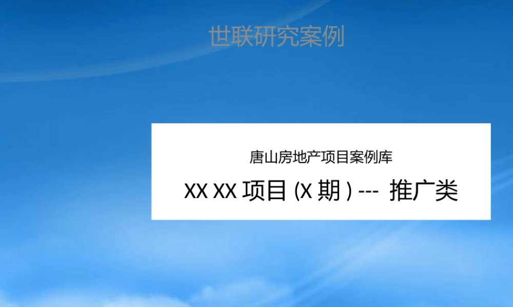 世联案例库 项目-推广类