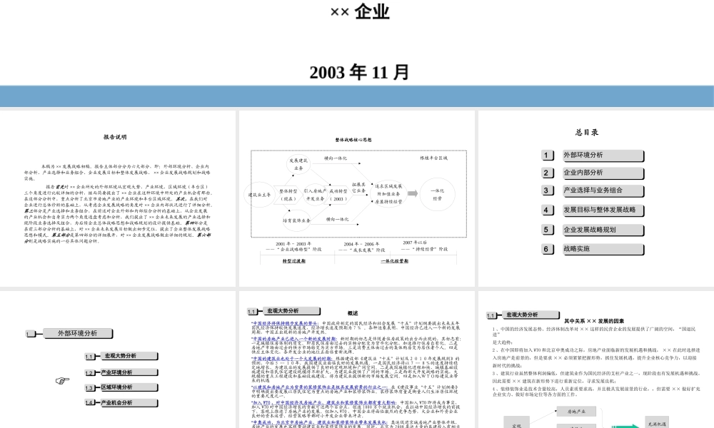 ××企业发展战略咨询报告