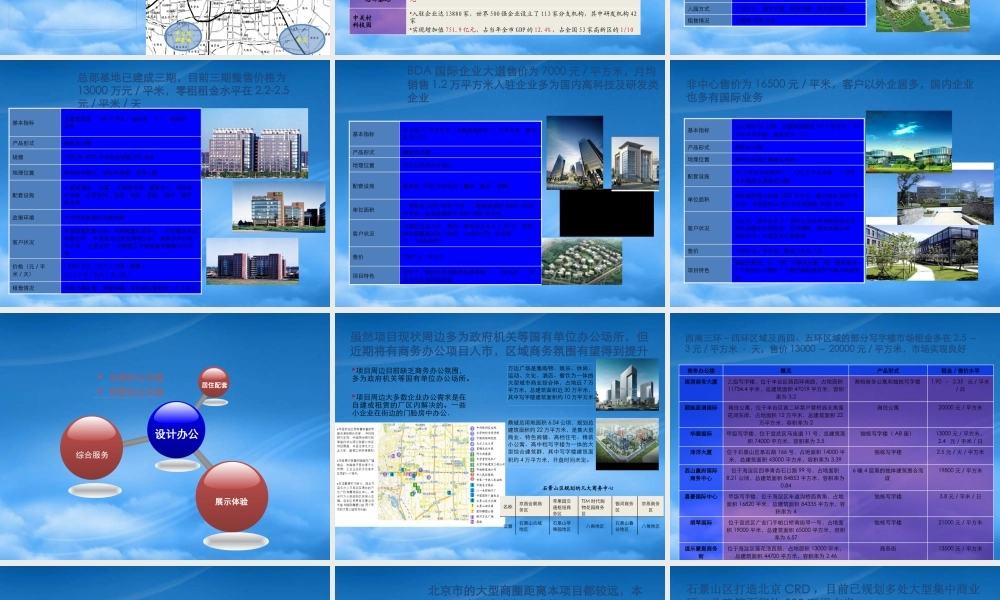 世联-北京市首钢海尔文化创意产业园项目报告及相关市场资料-30PPT
