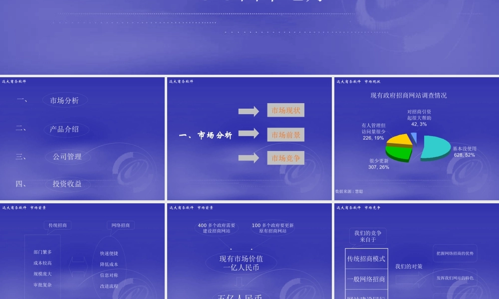 ××软件开发有限公司政府招商网站设计商业计划(1)