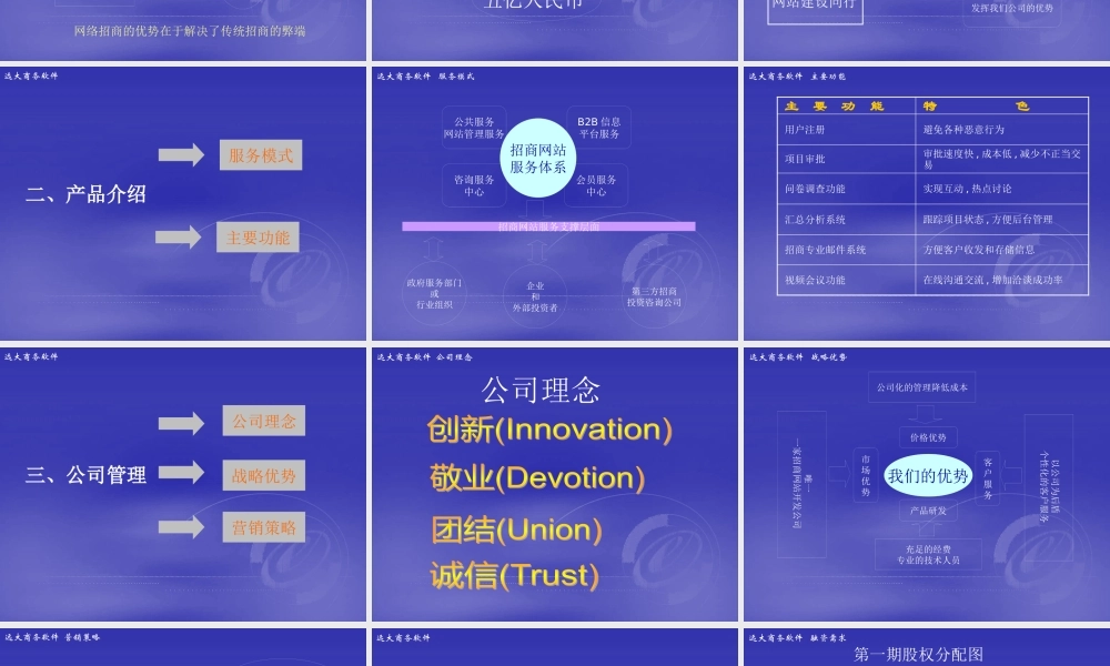 ××软件开发有限公司政府招商网站设计商业计划(1)