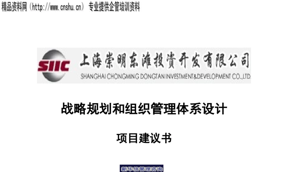 ××投资公司战略和组织管理体系设计项目建议(1)