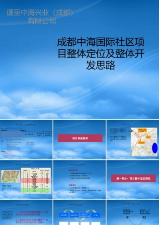 世联-成都中海国际社区项目整体定位及整体开发思路-165PPT