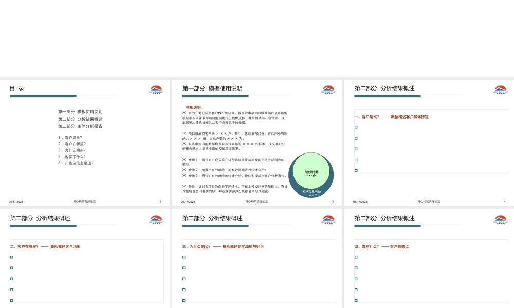 ××项目成交客户分析报告模板