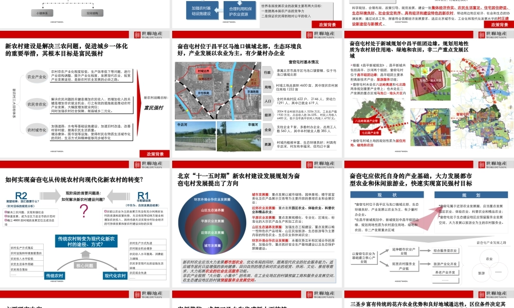 世联出品_昌平4600亩新农村项目整体定位策划报告