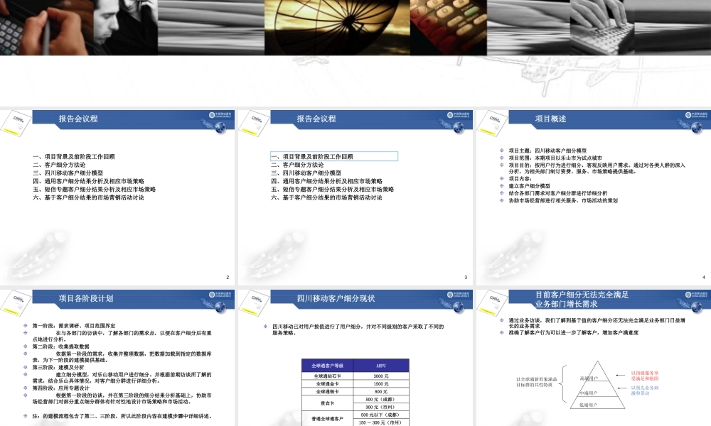 ××移动客户细分项目报告
