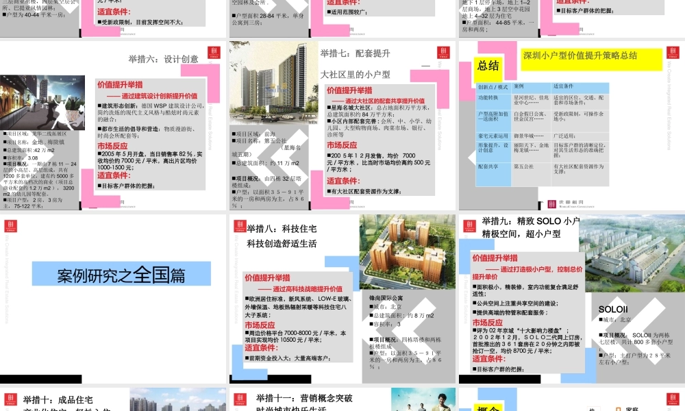 世联地产小户型价值提升案例研究