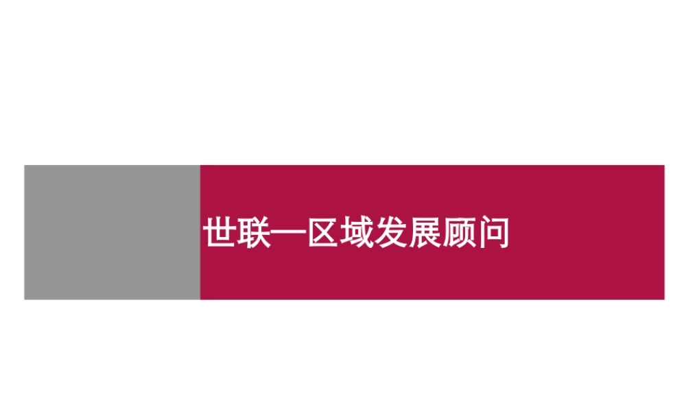 世联-房地产区域开发顾问流程
