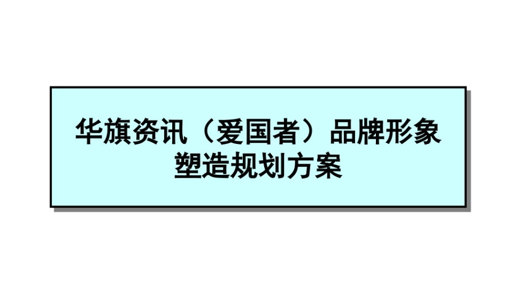 ××资讯爱国者品牌形象塑造规划方案(2)
