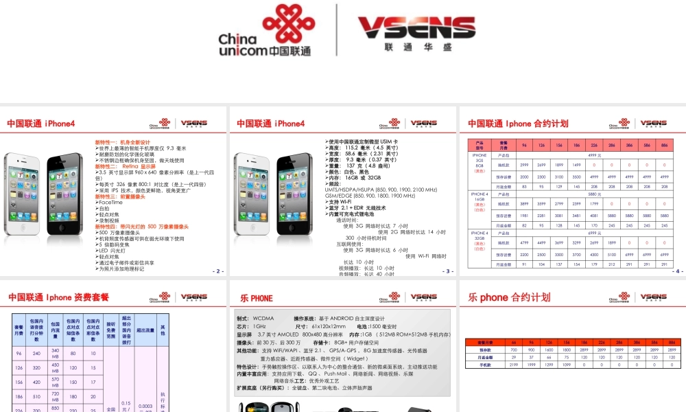 √中国联通3G定制终端产品资料(XXXX年1月版)