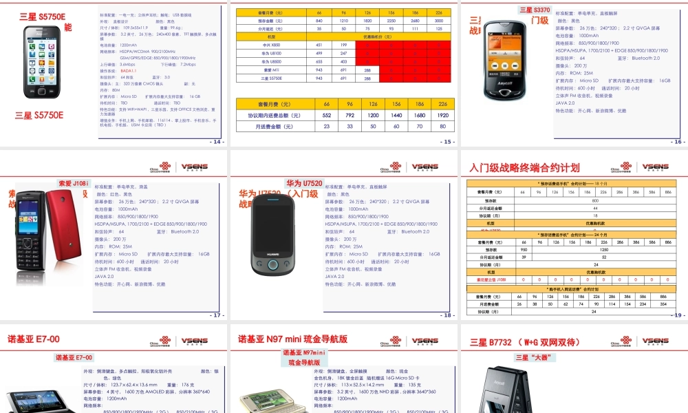 √中国联通3G定制终端产品资料(XXXX年1月版)