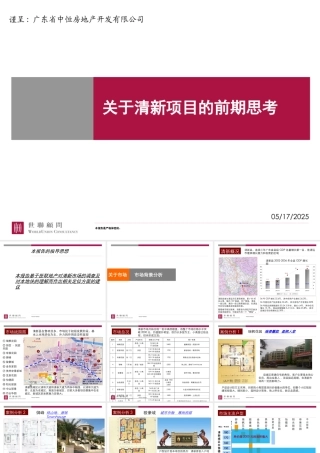 世联-广东清新县中恒项目前期策划案