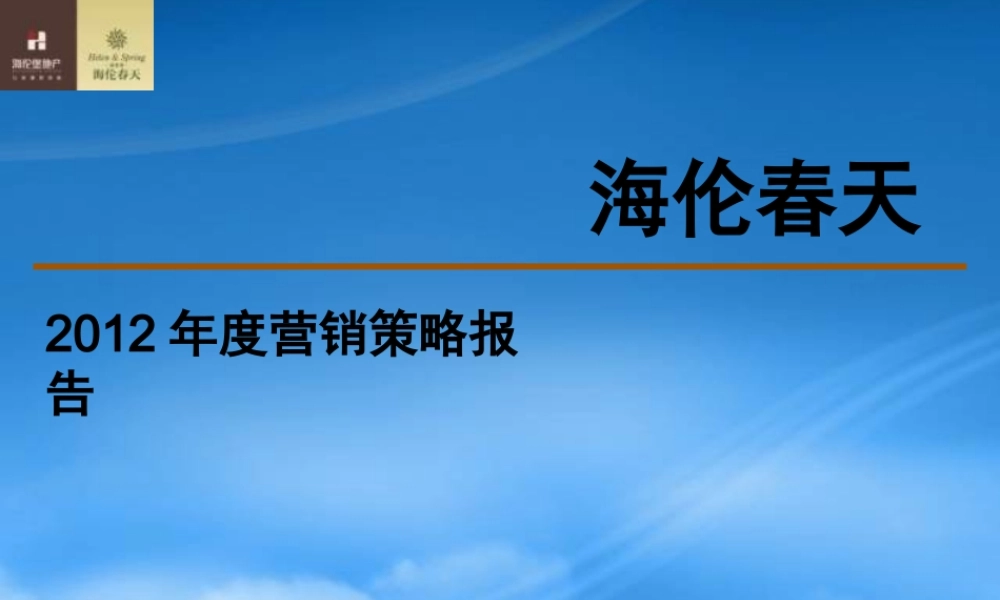 世联广州海伦春天年度营销策略报告