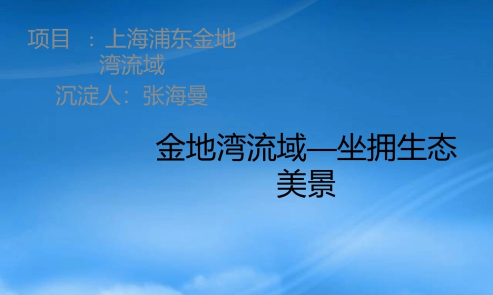 世联-金地湾流域—坐拥两湾-项目案例