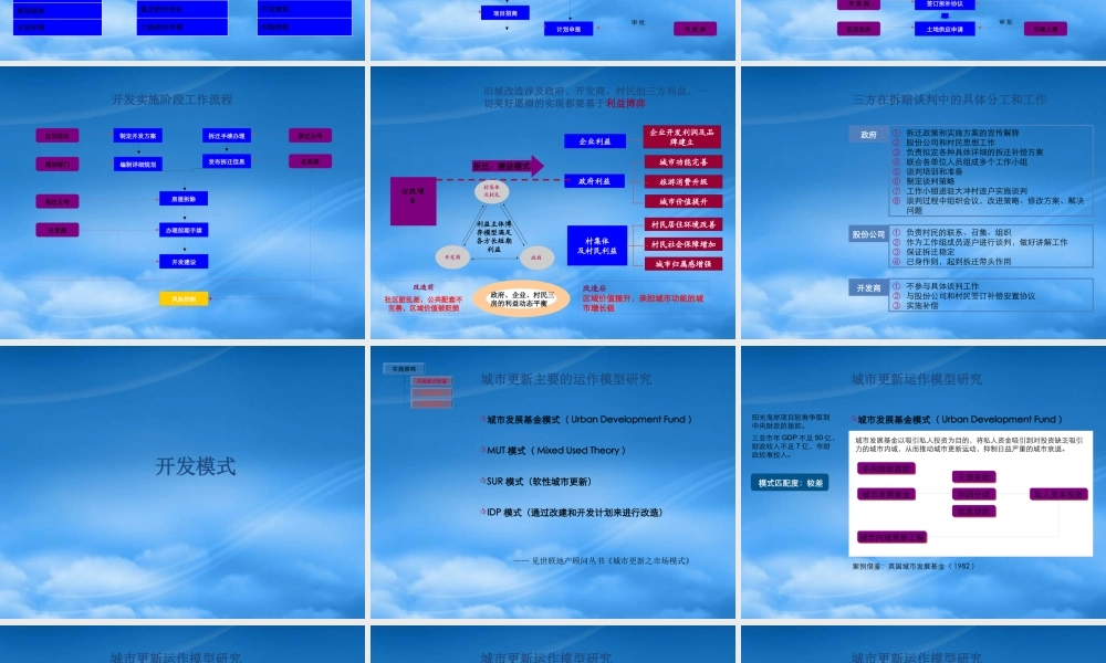 世联旧城改造项目工作要点