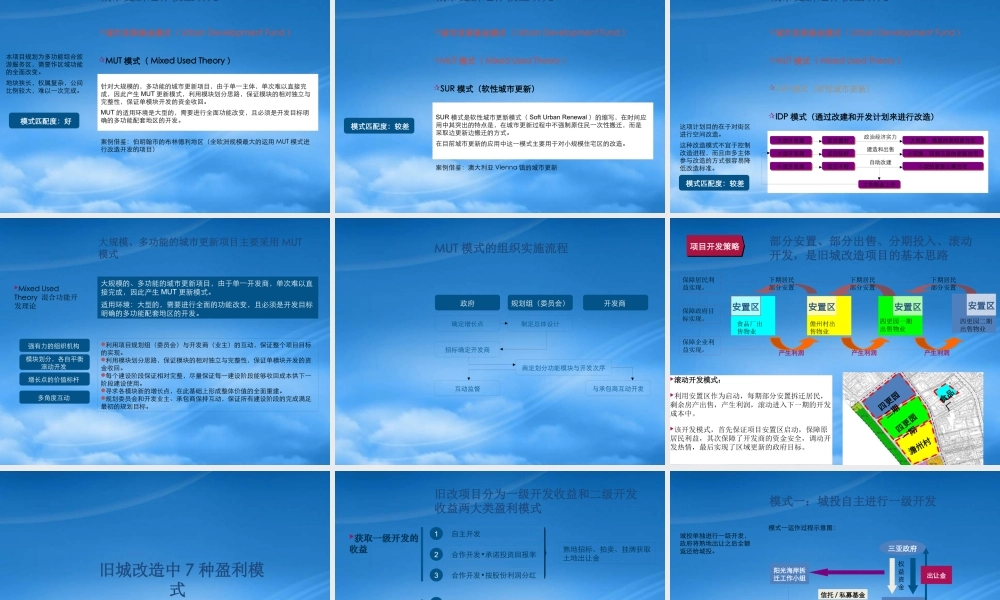 世联旧城改造项目工作要点