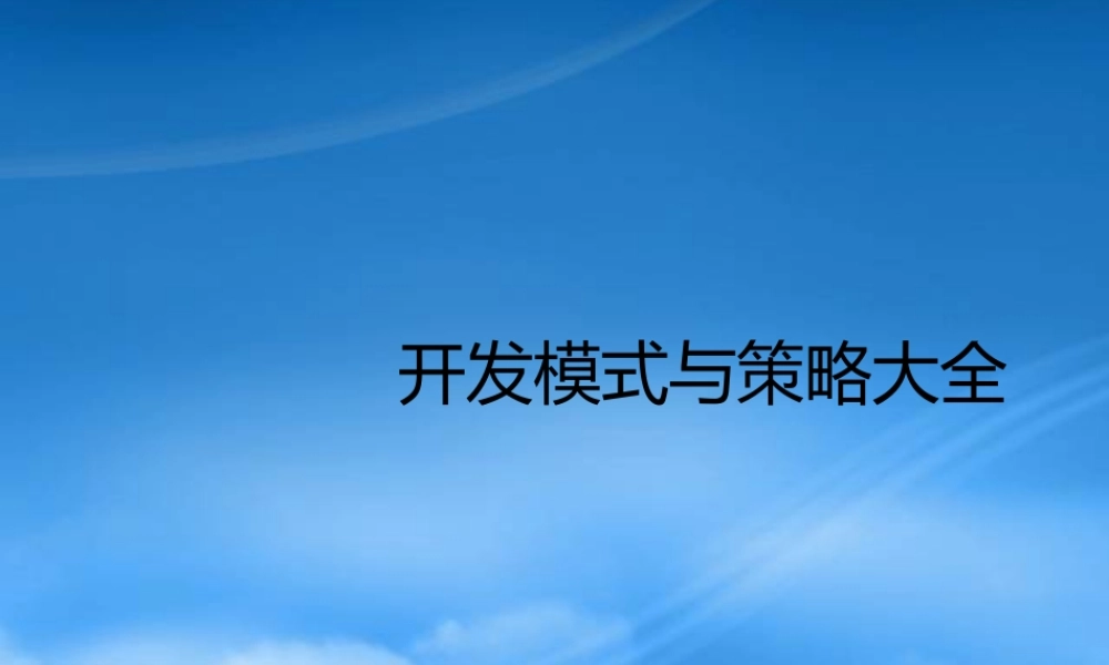 世联开发模式与策略大全