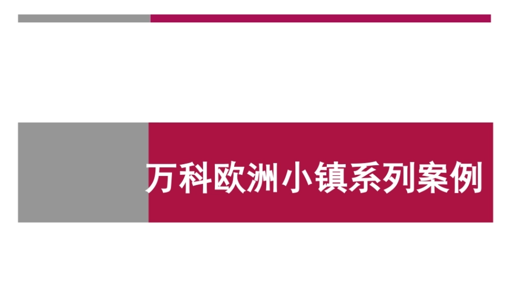 世联某地产欧洲小镇系列产品及案例_35PPT