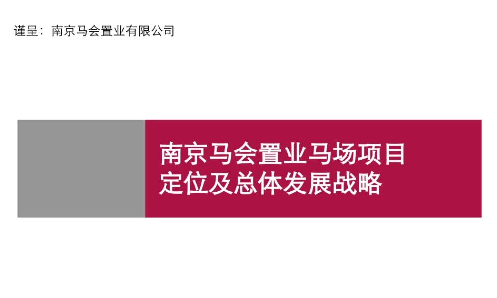 世联-南京马会置业马场项目定位及总体发展战略-155PPT
