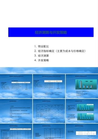 世联培训之经济测算与开发策略